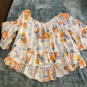Off the shoulder floral, flowy top